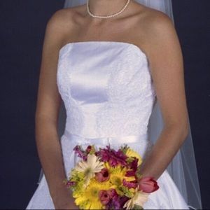 Strapless A-line 100% Silk Bridal Gown